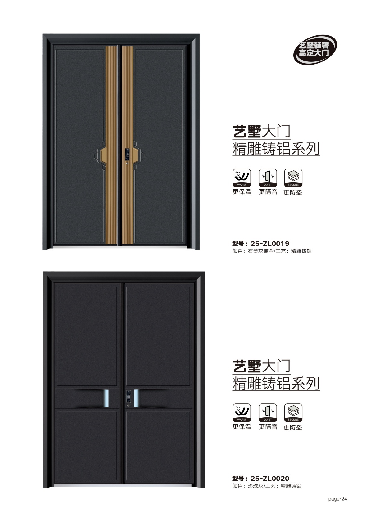 艺术轻奢高定大门25-ZL0019、25-ZL0020